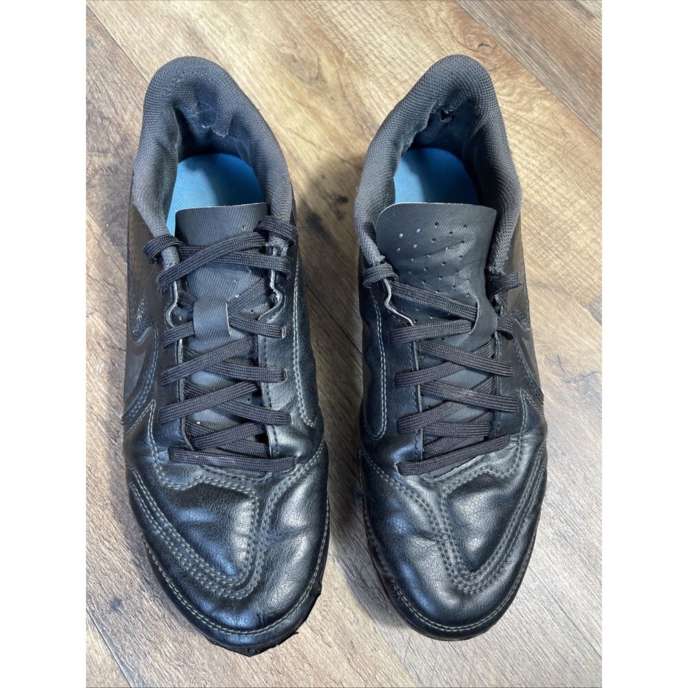Nike Tiempo Soccer Cleats Mens Size 8 Black Leather FG Firm Ground Boots